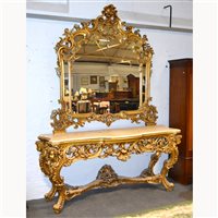 Lot 525 - Reproduction Florentine style console table,...