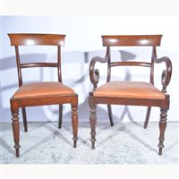 Lot 490 - Victorian mahogany elbow chair, bar backs,...