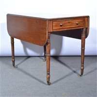 Lot 491 - Victorian mahogany Pembroke table, (damaged),...