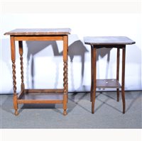Lot 499 - Stained beechwood occasional table, serpentine...