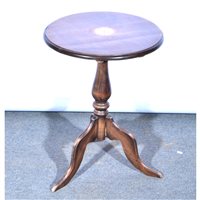 Lot 478 - Stained wood occasional table, circular inlaid...