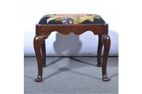 Lot 480 - George III mahogany stool, drop-in seat with...