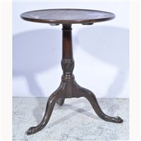 Lot 484 - Georgian mahogany tripod table, circular tilt...