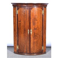 Lot 461 - George III oak and mahogany cylinder front...