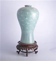 Lot 67 - Celadon coloured shouldered vase, possibly...