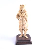 Lot 95 - A Dieppe carved ivory figure, a cavalier, 21cm,...