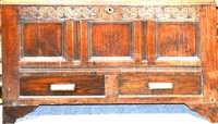 Lot 512 - Joined oak mule chest, in part 18th Century,...