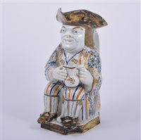 Lot 3A - Pearlware Toby jug, Ralph Wood type, designed...