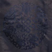 Lot 17 - Chinese dark blue damask long robe,...