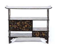 Lot 23 - Japanese lacquered shodana, probably Meiji,...