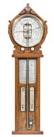Lot 51 - ROYAL POLYTECHNIC BAROMETER Oak cased...