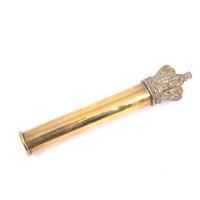 Lot 29 - George IV brass tipstaff, coronet terminal...