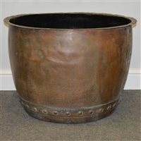 Lot 32 - Large copper copper, riveted panels, folded...