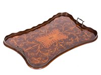 Lot 33 - Edwardian mahogany tray, rectangular...