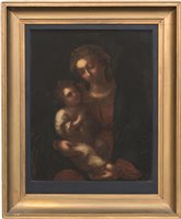 Lot 151 - Dutch School, 'Madonna and Child', oil on...
