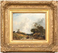 Lot 177 - Norwich School, Figure on a pathway, with...