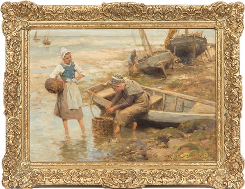 Lot 199 - Robert McGregor, 'Preparing Sardines', signed...