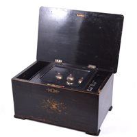 Lot 40 - Swiss musical box, playing airs on a drum and...