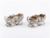 Lot 74 - Pair of George II style twin table salts,...