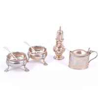 Lot 75 - George II silver baluster shaped caster, John...