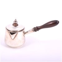 Lot 84 - William IV silver saucepan, Barnards, London...
