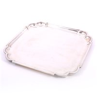 Lot 86 - Square silver tray, Roberts & Belk, Sheffield...