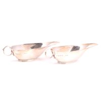 Lot 93 - A pair of silver sauce boats, Chester 1935,...