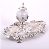 Lot 97 - Victorian silver desk stand, by Hawkesworth...