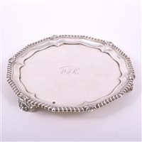 Lot 98 - Victorian circular silver salver, possibly...