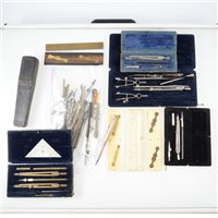 Lot 246 - Collection of draughtsman's instruments, some...