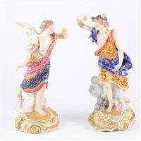 Lot 50 - Derby style figure, Mercury, scrolled base,...