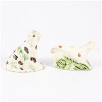 Lot 7 - Ralph Wood type model of a dog, 7cm,  and another
