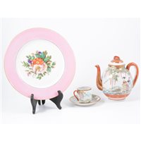 Lot 17 - Japanese egg-shell teaware, and dessert plates.