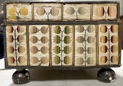 Lot 153 - A Charles II flat silkwork casket