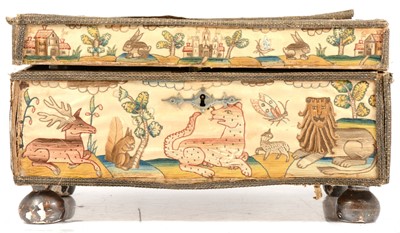 Lot 153 - A Charles II flat silkwork casket