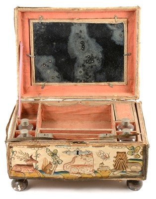 Lot 153 - A Charles II flat silkwork casket