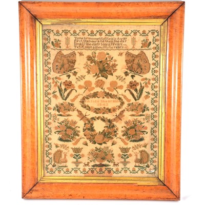 Lot 148 - A Victorian needlework sampler, Alice Shearman, 1843