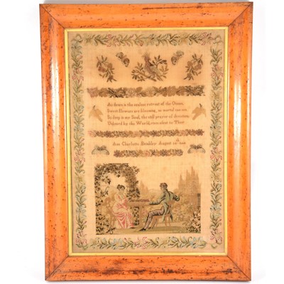 Lot 147 - A Victorian needlework sampler, Ann Charlotte Brinkley, August 24th 1844