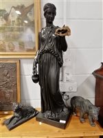 Lot 143 - Three basalt glazed earthenware figures by P Ipsen, Copenhagen
