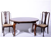 Lot 392 - Mahogany extending dining table and chairs