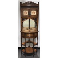 Lot 503 - An Indian hardwood and tiled corner cabinet in...