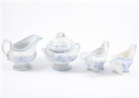 Lot 42 - Collection of Victorian blue and white print...