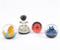 Lot 66 - Milifiori glass paperweight inkwell, 10cm;...