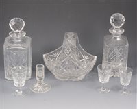 Lot 15 - Assorted glassware including decanters, table glass, etc.