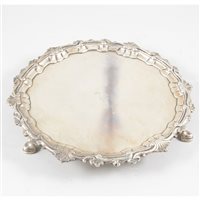 Lot 68 - George II Irish silver salver, John Gumley, Dublin, circa 1730.