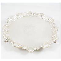 Lot 72 - George III silver salver, William & Robert Peaston, London, 1774.