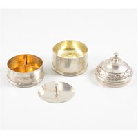 Lot 55 - European cylinder-shape spice box, circa 1800.