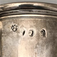 Lot 86 - Queen Anne Britannia Standard mug, Thomas Parr, London, 1704.