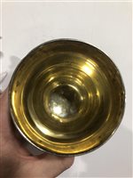 Lot 21 - White metal chalice, probably Italian states, probably 18th century.