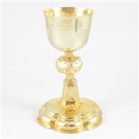 Lot 15 - Silver gilt chalice, probably central European, 17th or 18th century.
